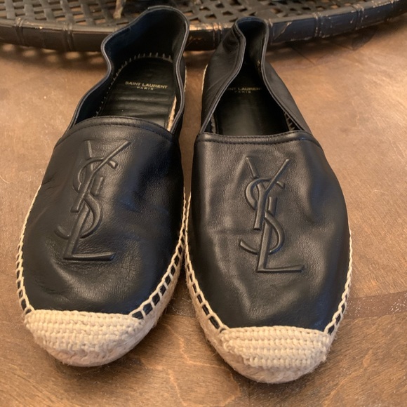 SAINT LAURENT Logo Espadrille Size 9.5 - Picture 1 of 15